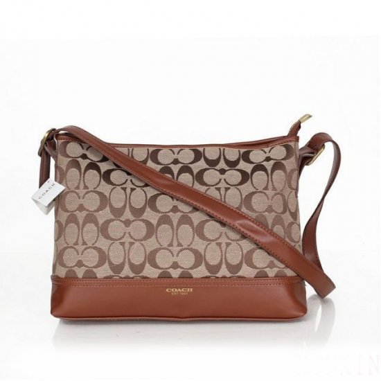 Coach Convertible Hippie In Signature Medium Brown Crossbody Bags AYY | Coach Outlet Canada - Click Image to Close